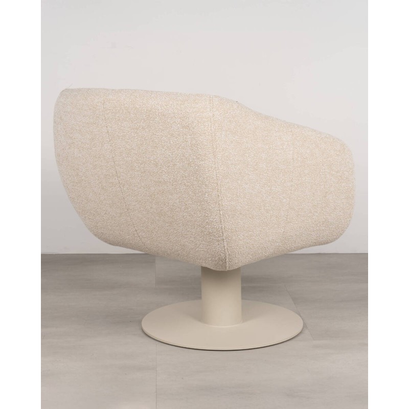 Butaca Luna tapizada en tejido beige