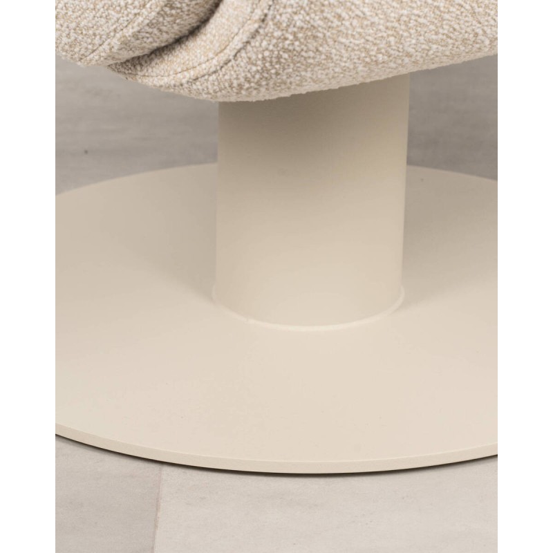 Butaca Luna tapizada en tejido beige
