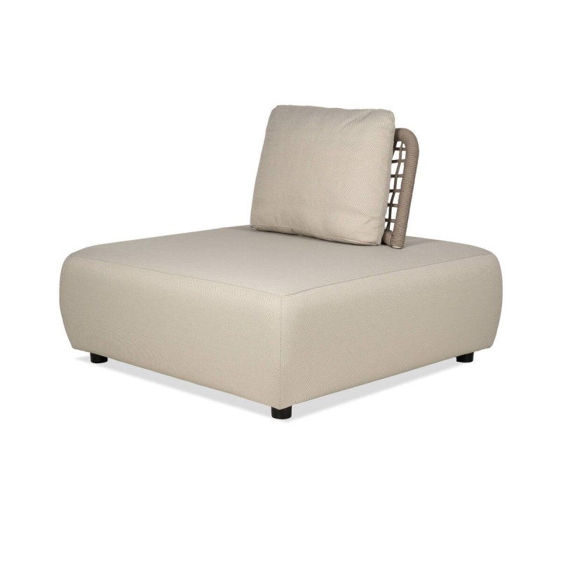 Módulo sillón Orin de exterior en cuerda y aluminio color gris seda