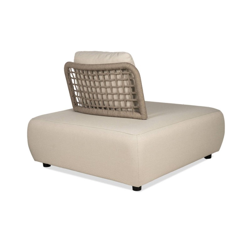 Módulo sillón Orin de exterior en cuerda y aluminio color gris seda