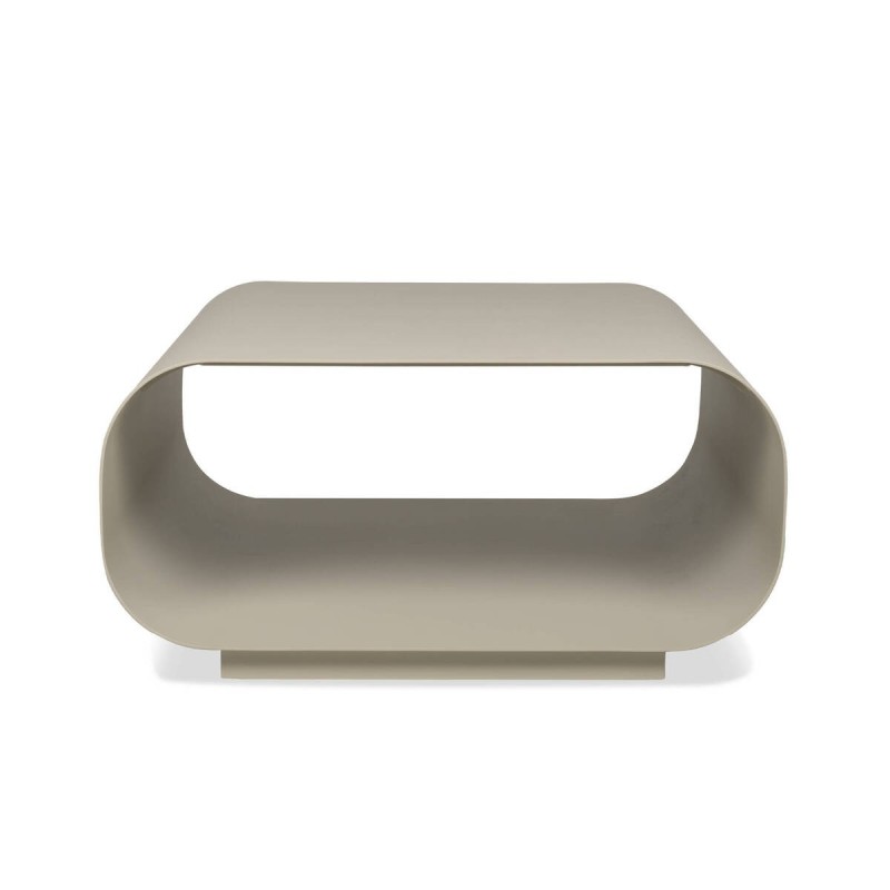 Mesa de centro estructura redonda Loop de aluminio gris seda 75x38cm