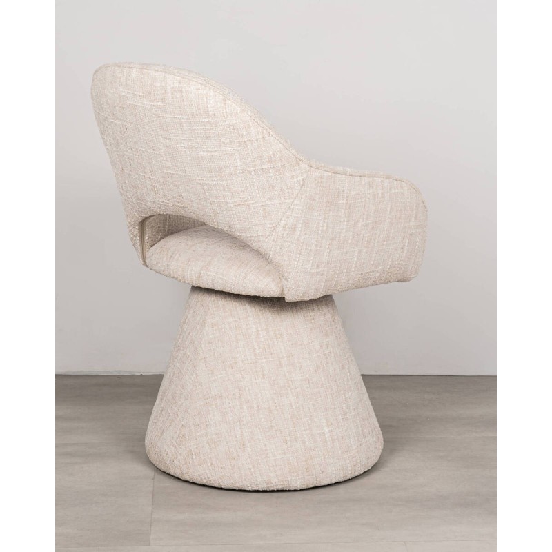 Silla giratoria Ava bouclé beige