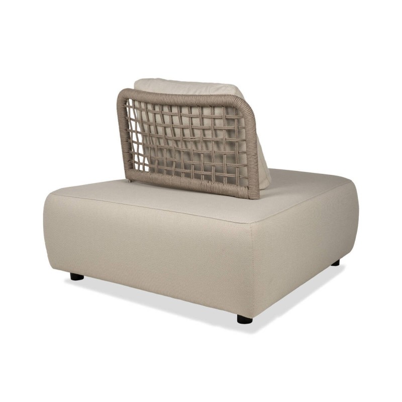 Módulo esquinero Orin de sofá exterior con respaldo de cuerda y cojín