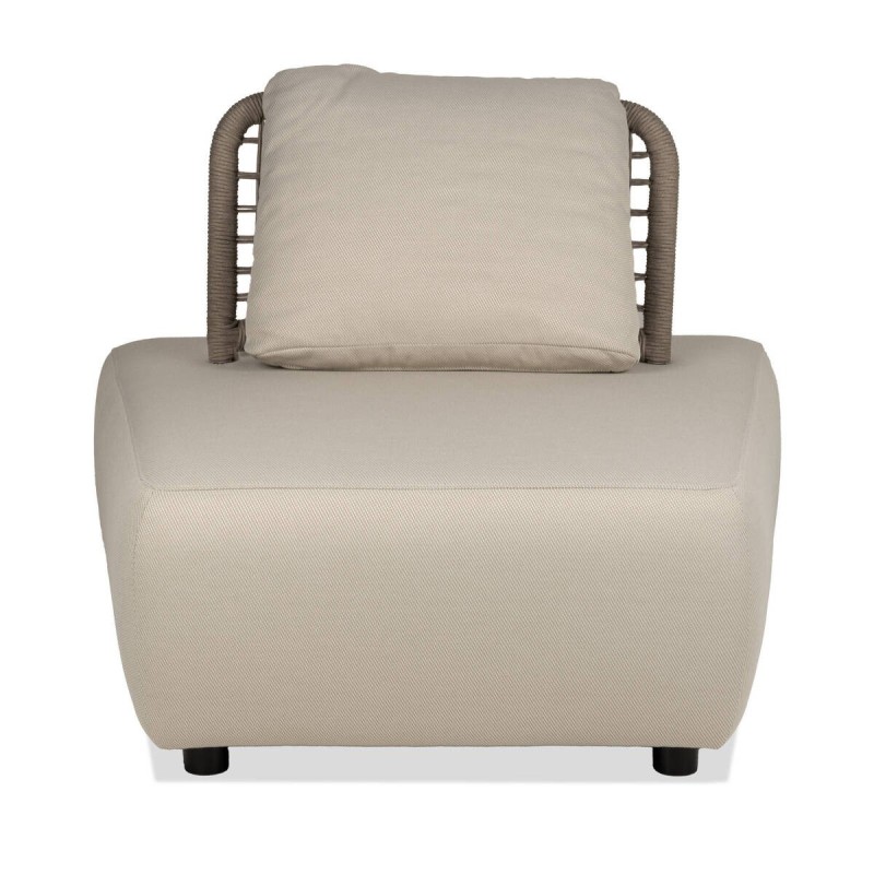 Módulo esquinero Orin de sofá exterior con respaldo de cuerda y cojín