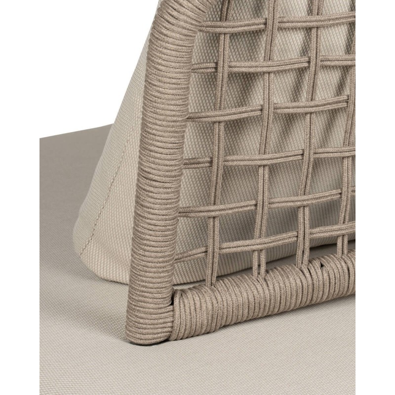 Módulo esquinero Orin de sofá exterior con respaldo de cuerda y cojín