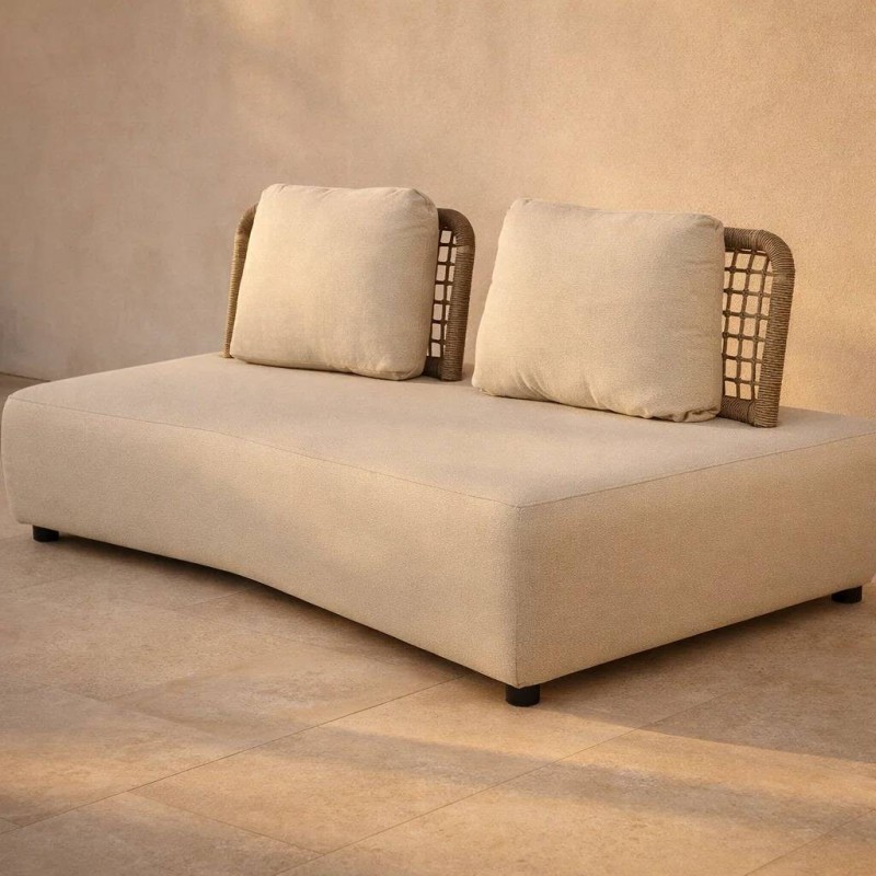 Sofá Orin Chaiselongue de exterior con respaldo de cuerda
