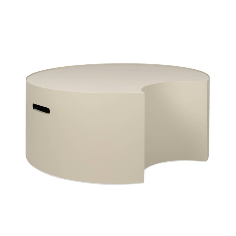 Mesa de centro redonda Aro en aluminio gris seda 86.5x37.5cm