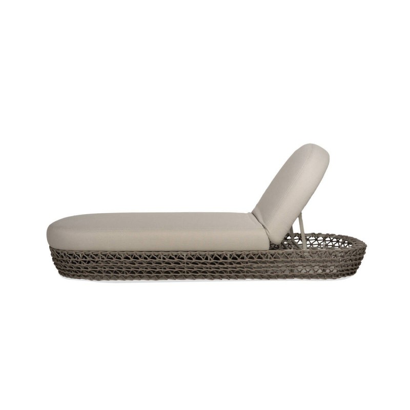 Tumbona Marmol larga de exterior aluminio y cuerda 203x81x36 cm