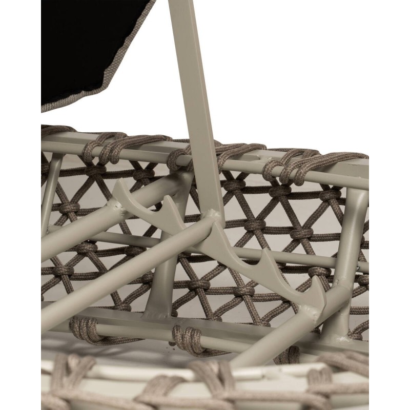 Tumbona Marmol larga de exterior aluminio y cuerda 203x81x36 cm