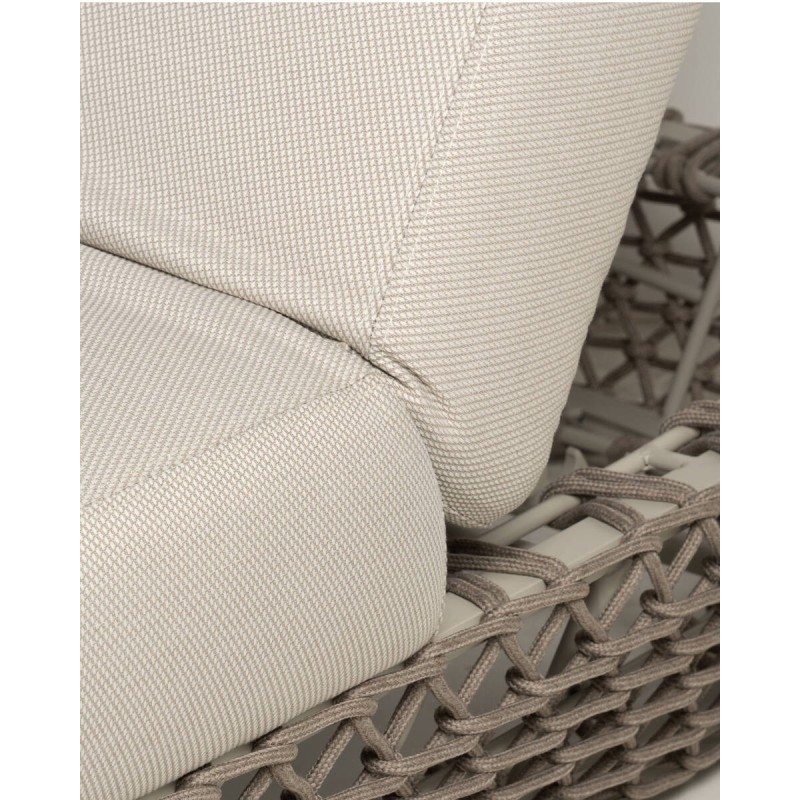 Tumbona Marmol larga de exterior aluminio y cuerda 203x81x36 cm