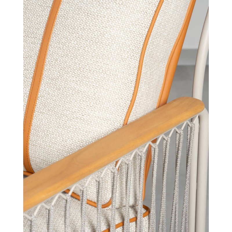 Sofá exterior Riva Mocha 3 Plazas en acero y cuerda