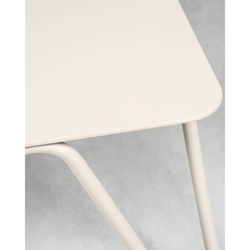 Mesa baja exterior Riva Square en aluminio beige