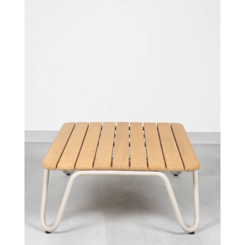 Mesa baja exterior Sento en teca y acero