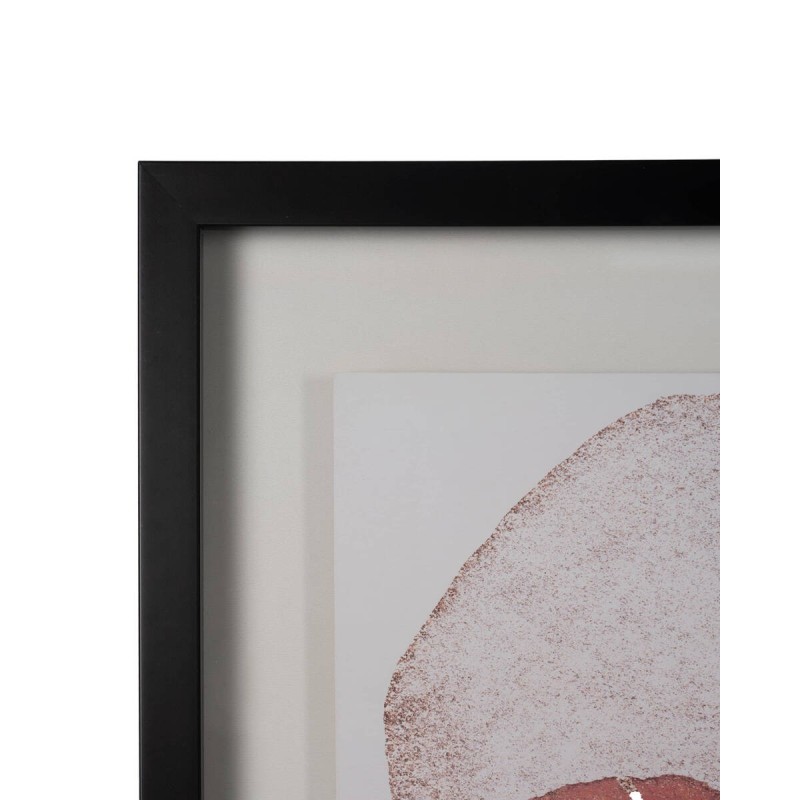 Cuadro abstracto ondas y tonos pastel con marco negro 85x111cm