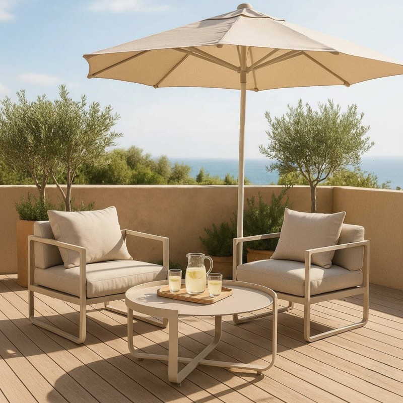 Mesa de centro Bloom aluminio mocha exterior 80 cm