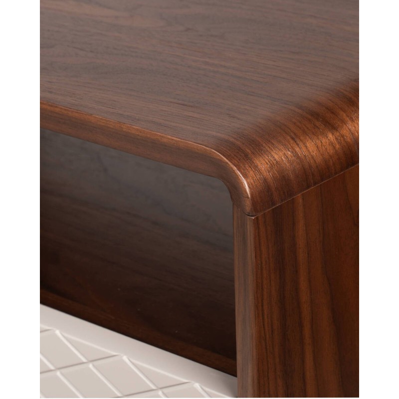 Mueble TV Lua acabado nogal con 3 cajones y frente marfil 187x40x56cm