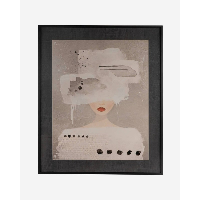 Cuadro rostro con nube y marco texturizado