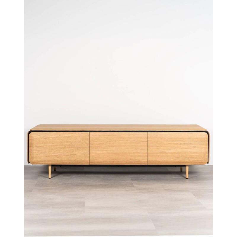 Mesa de TV Skala roble natural con detalles en negro 180 cm