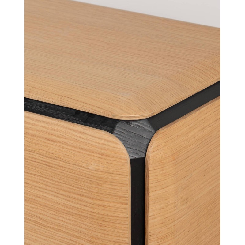 Mesa de TV Skala roble natural con detalles en negro 180 cm