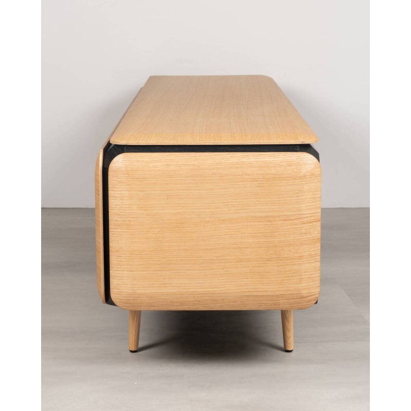 Mesa de TV Skala roble natural con detalles en negro 180 cm