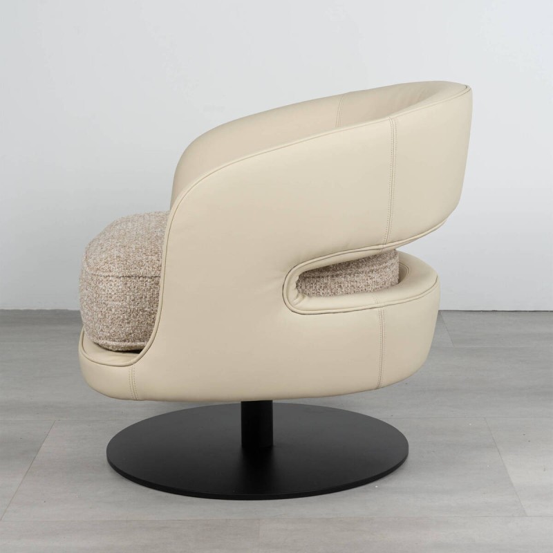 Sillón giratorio Vanto tapizado en piel sintética beige