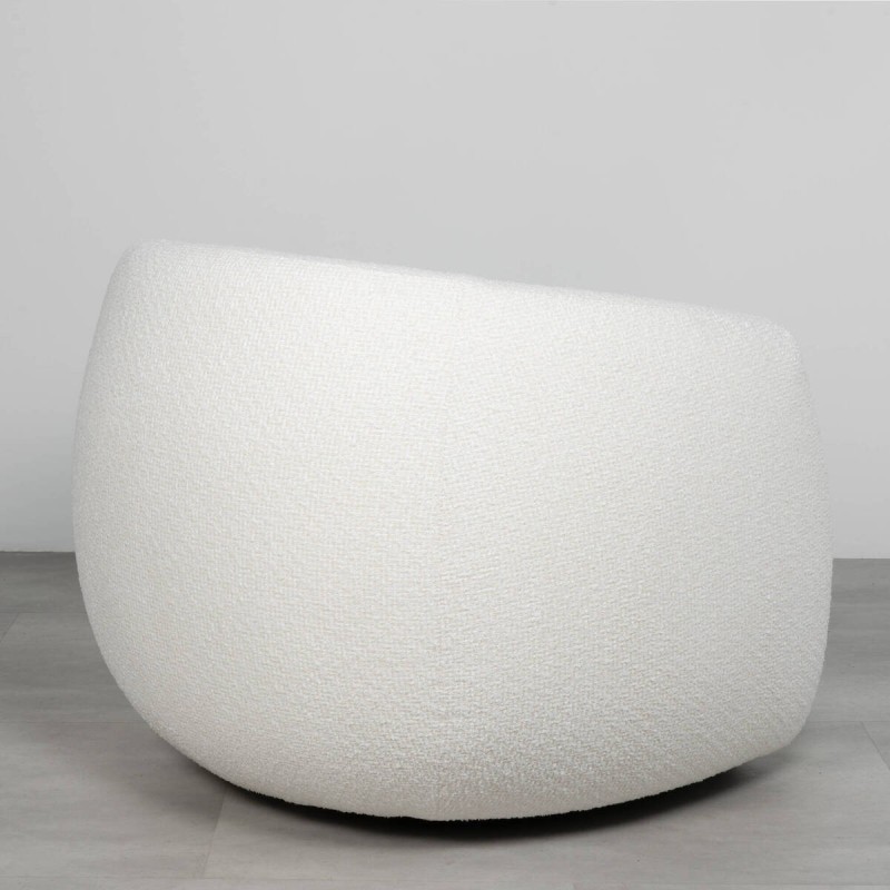 Sillón giratorio Nura blanco roto 98 cm diseño envolvente
