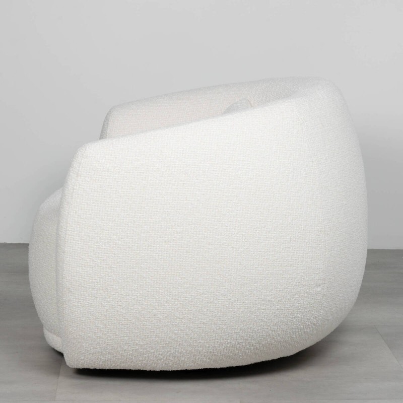Sillón giratorio Nura blanco roto 98 cm diseño envolvente
