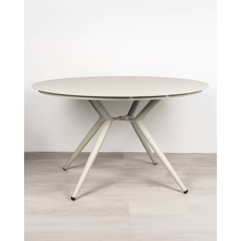 Mesa redonda Higer aluminio blanco roto 126,5 cm exterior