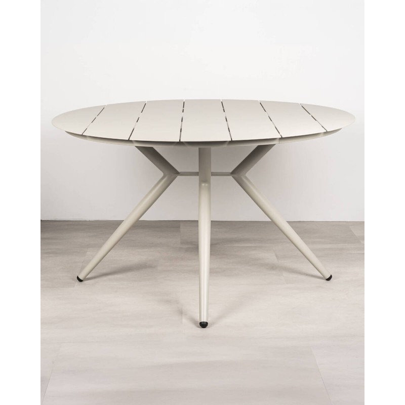 Mesa redonda Higer aluminio blanco roto 126,5 cm exterior