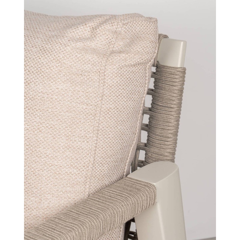 Sillón individual aluminio con cojines beige tilo