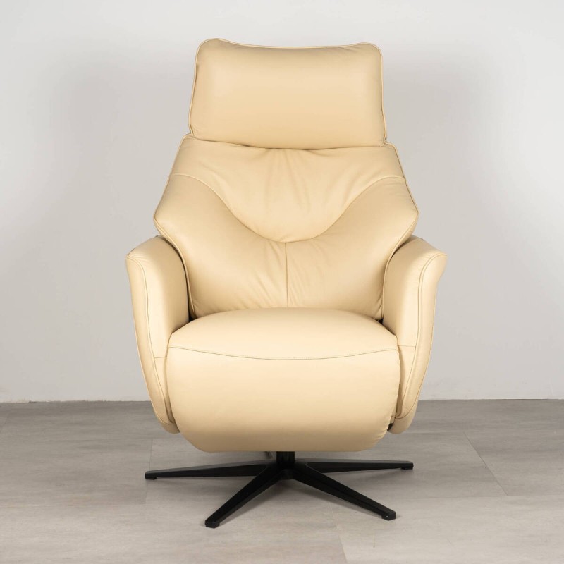 Sillón relax motorizado Armon en piel beige