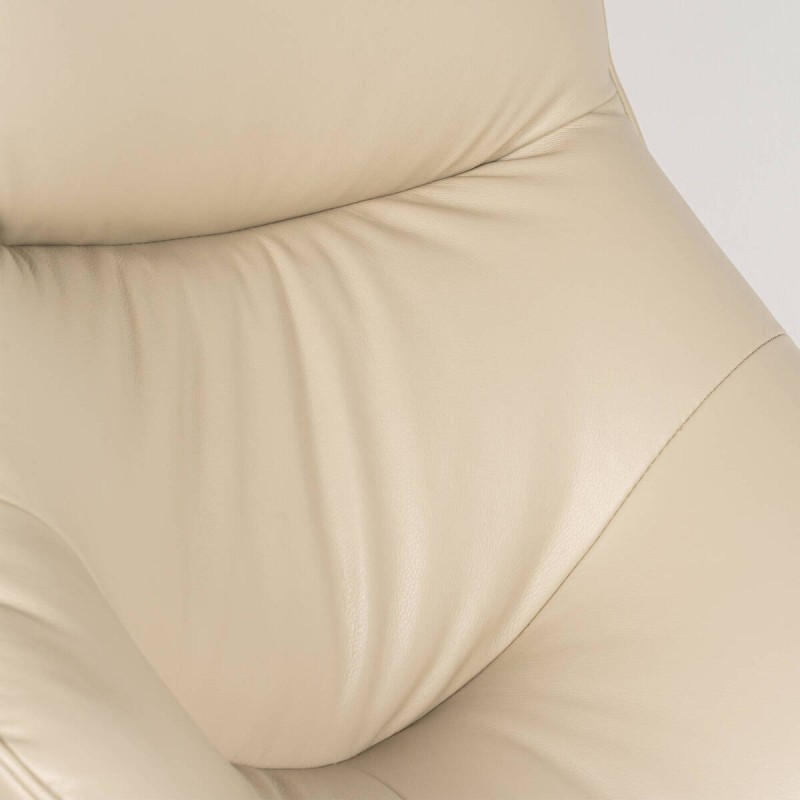 Sillón relax motorizado Armon en piel gris claro