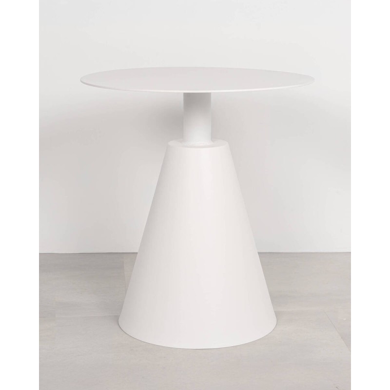 Mesa auxiliar aluminio blanca 50 cm exterior moderna y minimalista – Haven