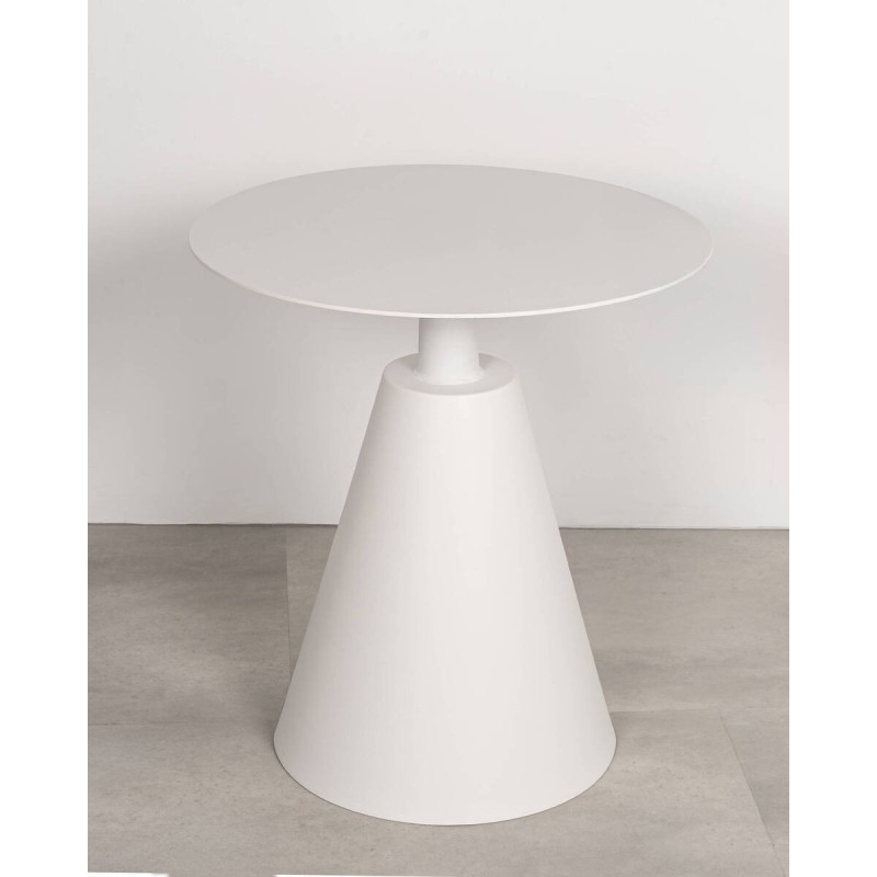 Mesa auxiliar aluminio blanca 50 cm exterior moderna y minimalista – Haven