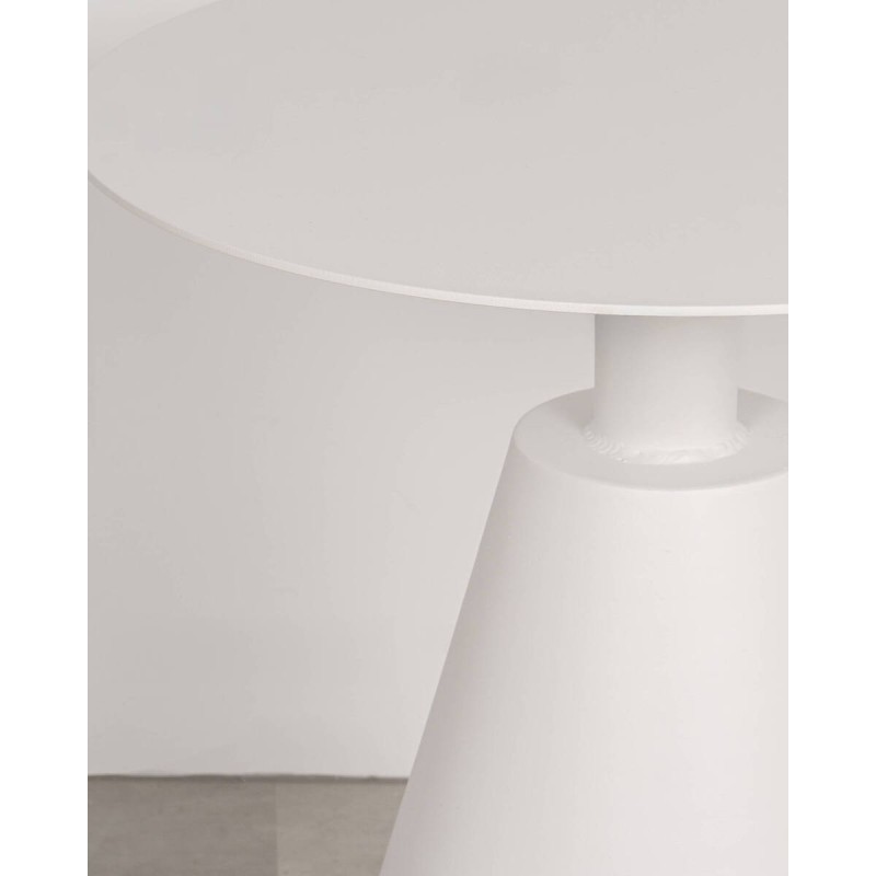 Mesa auxiliar aluminio blanca 50 cm exterior moderna y minimalista – Haven