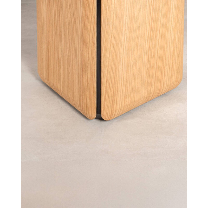 Mesa de comedor Teresa de dos patas con detalles en negro 200cm