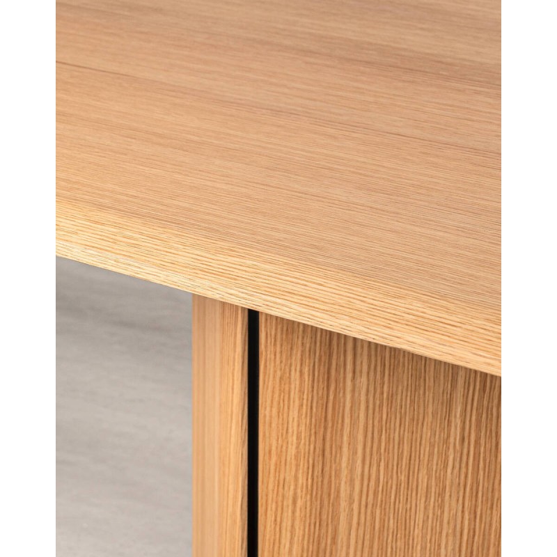 Mesa de comedor Teresa de dos patas con detalles en negro 200cm