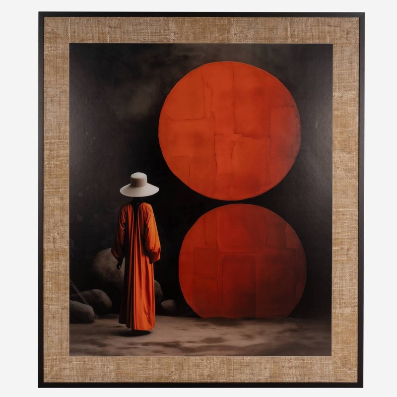 Cuadro Oriental 120x140 cm con Marco Negro