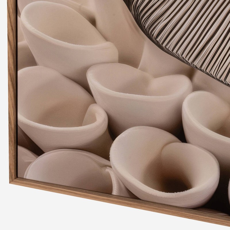 Lienzo Abstracto Floral 120x140 cm con Marco Roble