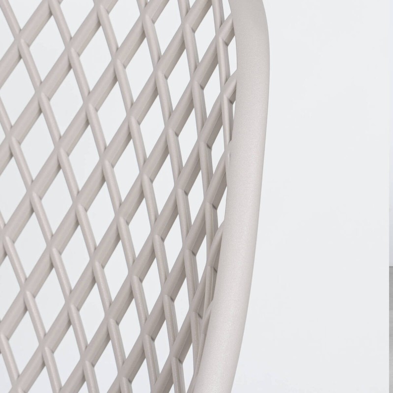 Silla Lattice gris de polipropileno con estructura metálica 46x52x85cm