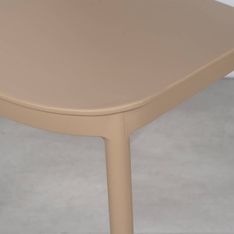 Silla Abana de polipropileno taupe con respaldo calado 46x52x85 cm