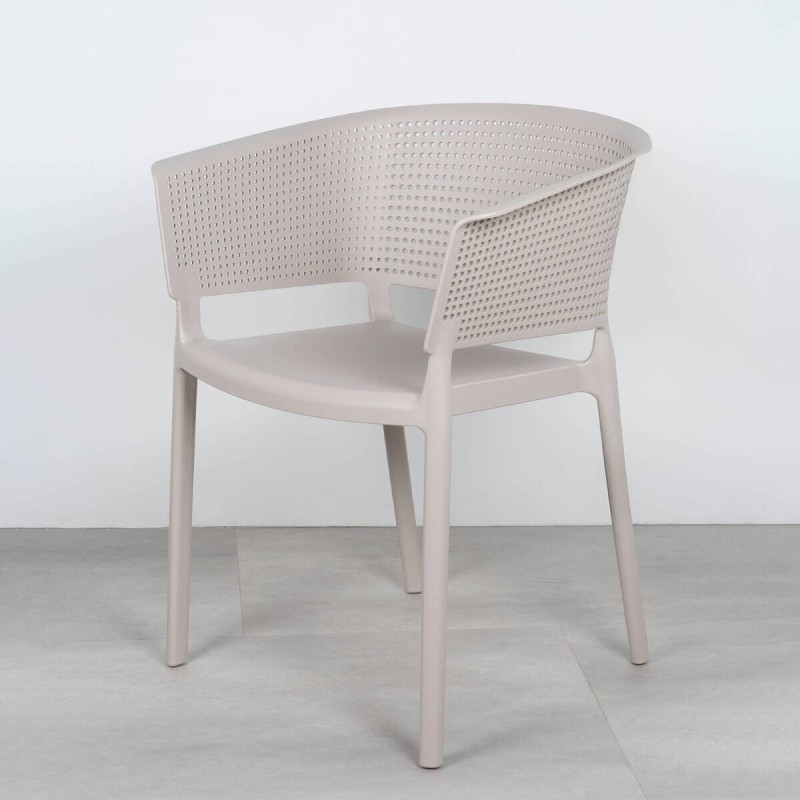 Silla Bora de exterior de polipropileno gris claro
