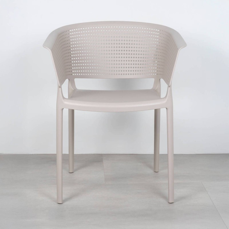 Silla Bora de exterior de polipropileno gris claro