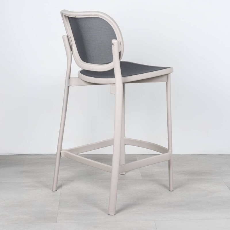 Taburete Nexo de polipropileno y textilene gris claro 65 cm