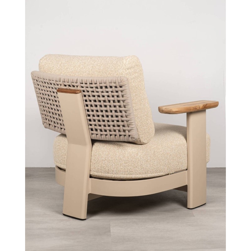 Sofá Block 1 plaza con respaldo de cuerda trenzada exterior