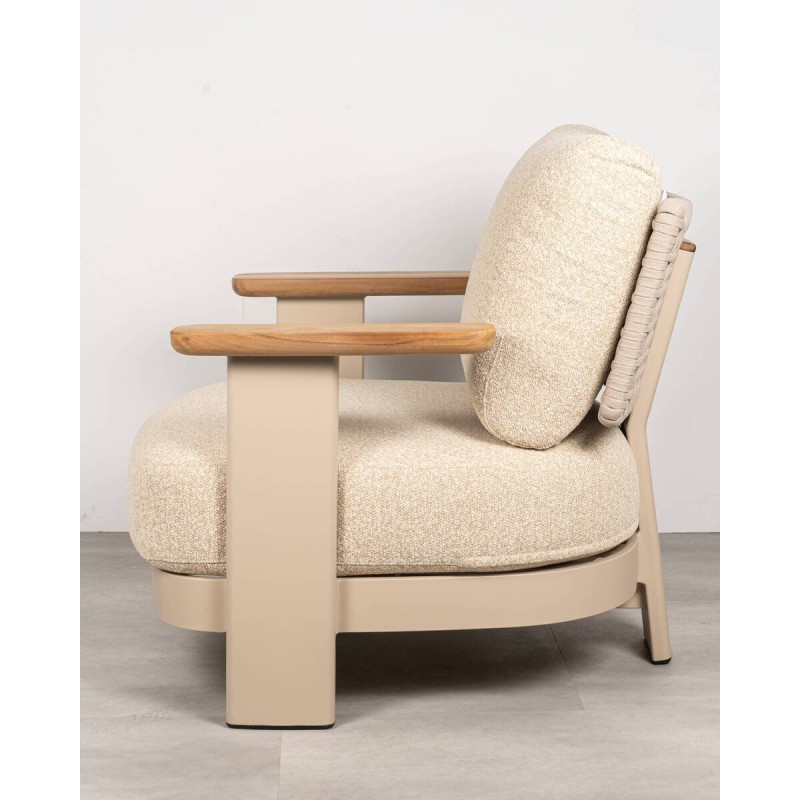 Sofá Block 1 plaza con respaldo de cuerda trenzada exterior