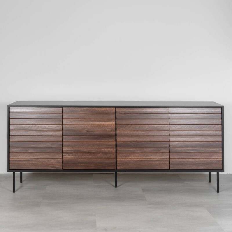 Aparador Noa 200 cm en nogal y negro