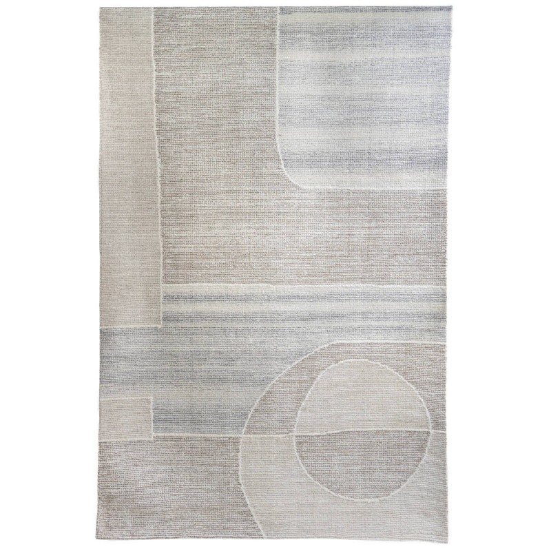 Alfombra Aeris beige y gris de lana tejida a mano 190x290 cm