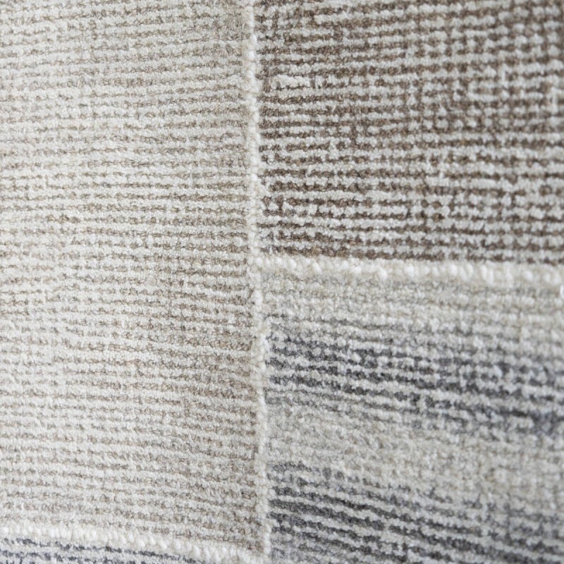 Alfombra Aeris beige y gris de lana tejida a mano 190x290 cm