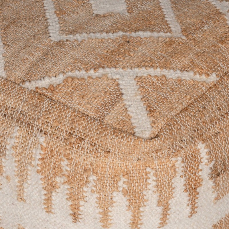 Puff curraw natural y marfil 48x48x48cm